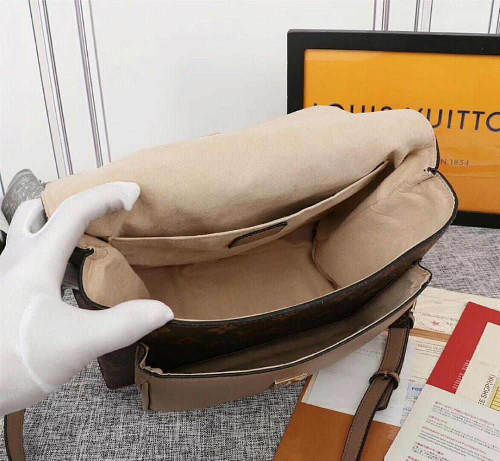 Elegant Stylish Gold Monogram Leather Shoulder Bag