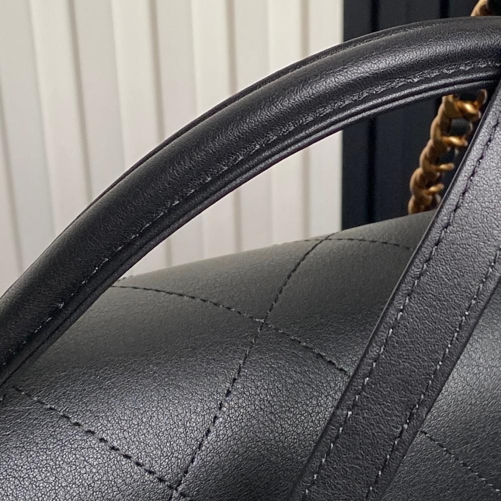 Gold Calfskin Top Handle Bag