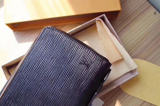 Classic Elegant Black Monogram Leather Wallet