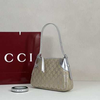 Silver Top Handle Bag