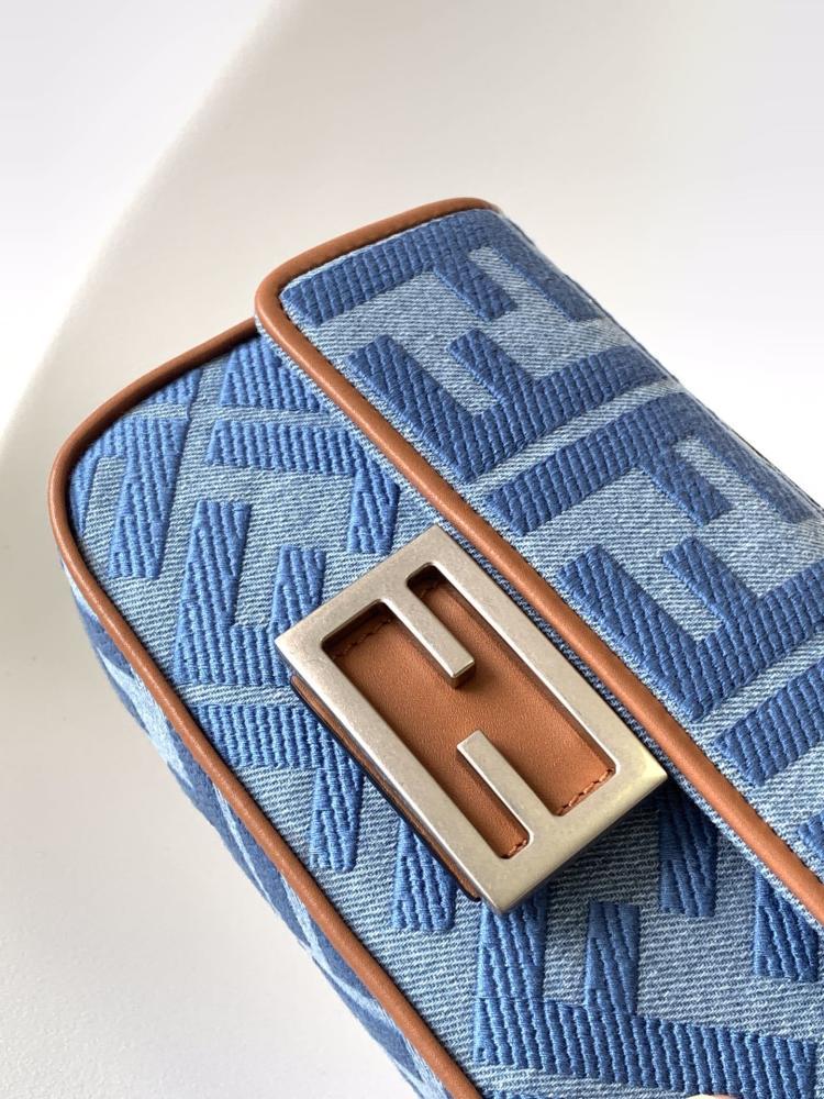 Embroidered Denim Top Handle Bag