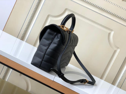 Modern Quilted Leather Top Handle Bag