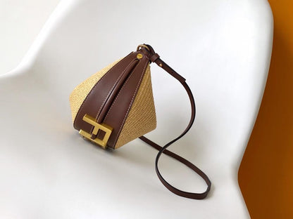 Gold Straw Shoulder Bag