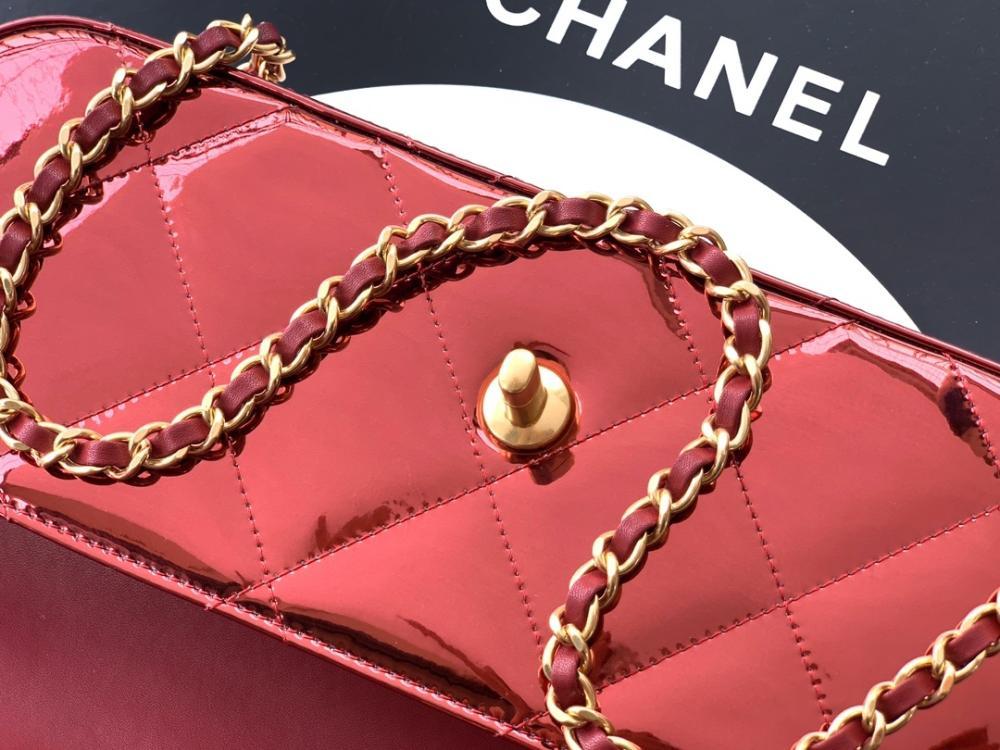 Gold Leather Top Handle Bag