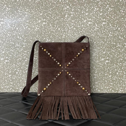 Gold Studded Top Handle Bag