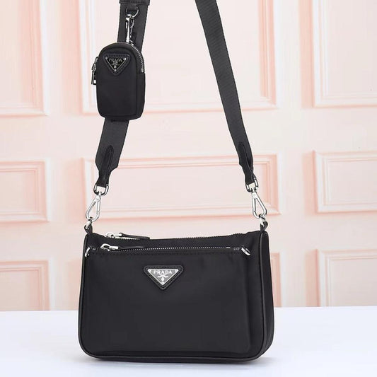 Elegant Refined Nylon Shoulder Bag