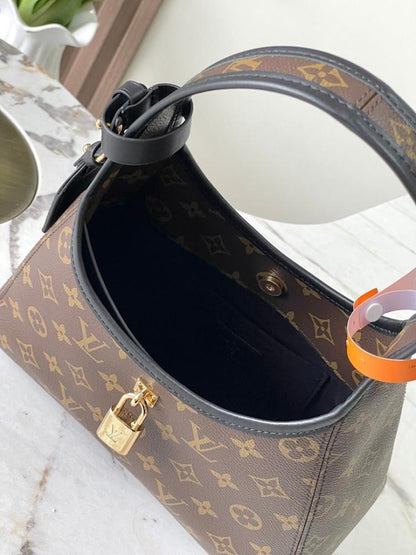 Stylish Premium Monogram Leather Hobo Bag