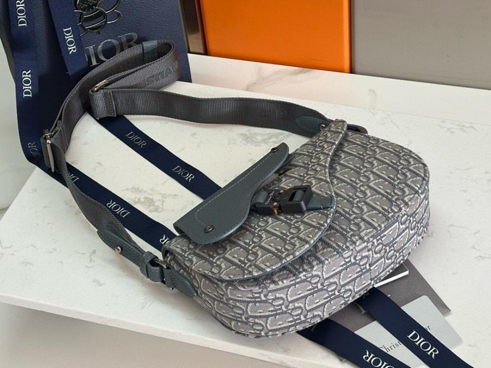 Saddle Black Printed Calfskin Shoulder Bag