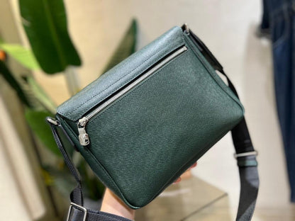 Italian-Inspired Stylish Grey Leather Shoulder Bag