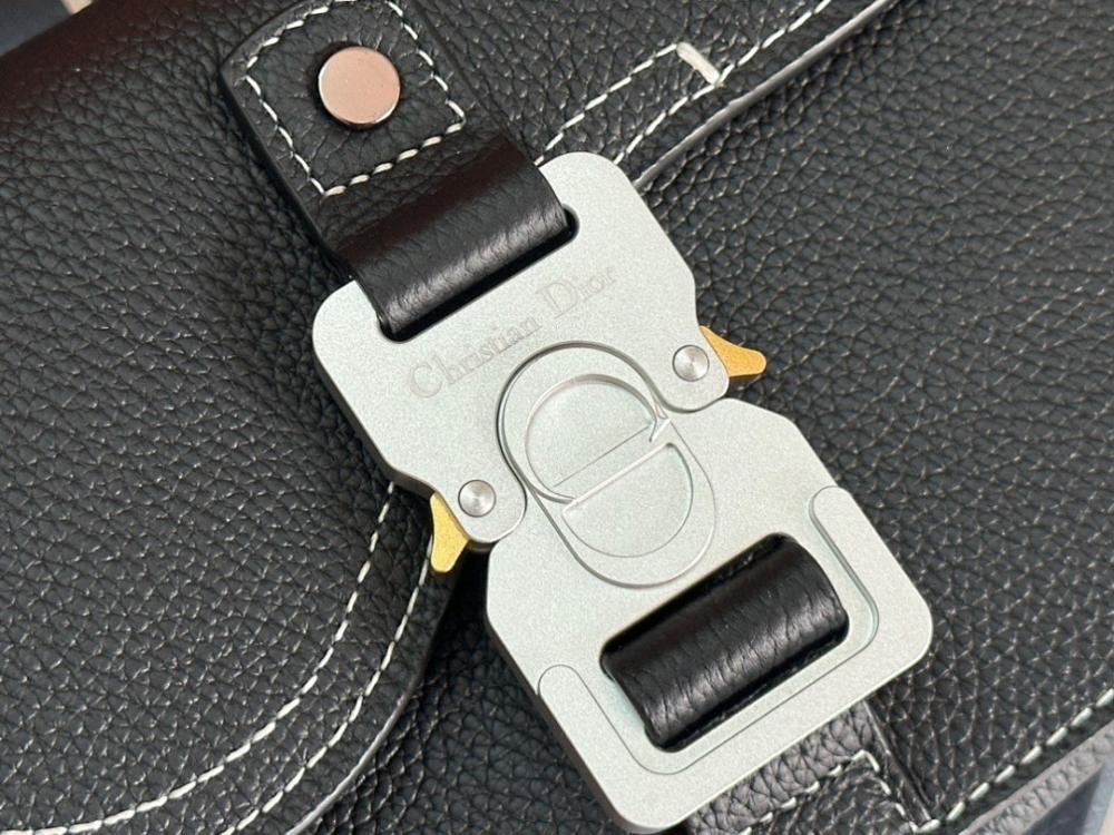 Saddle Grey Calfskin Shoulder Bag