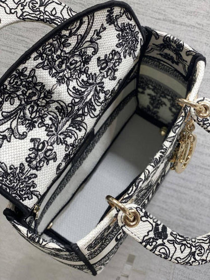Embroidered Top Handle Bag