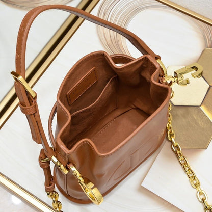 Modern Refined Calfskin Bucket Bag