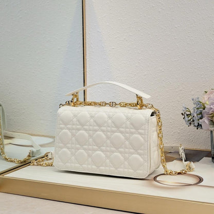 Modern Italian-Inspired White Leather Shoulder Bag