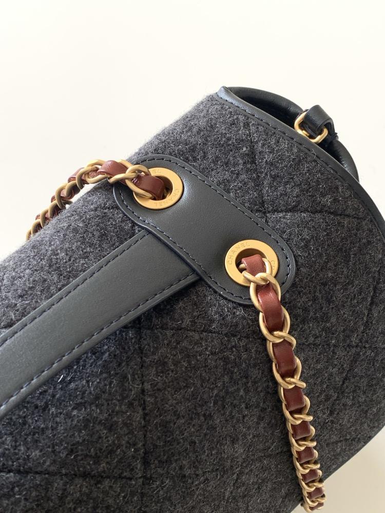 Gold Leather Top Handle Bag