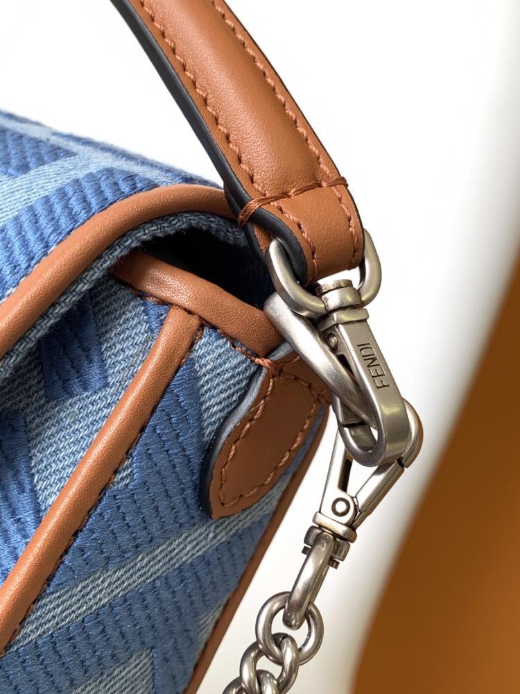 Embroidered Denim Top Handle Bag