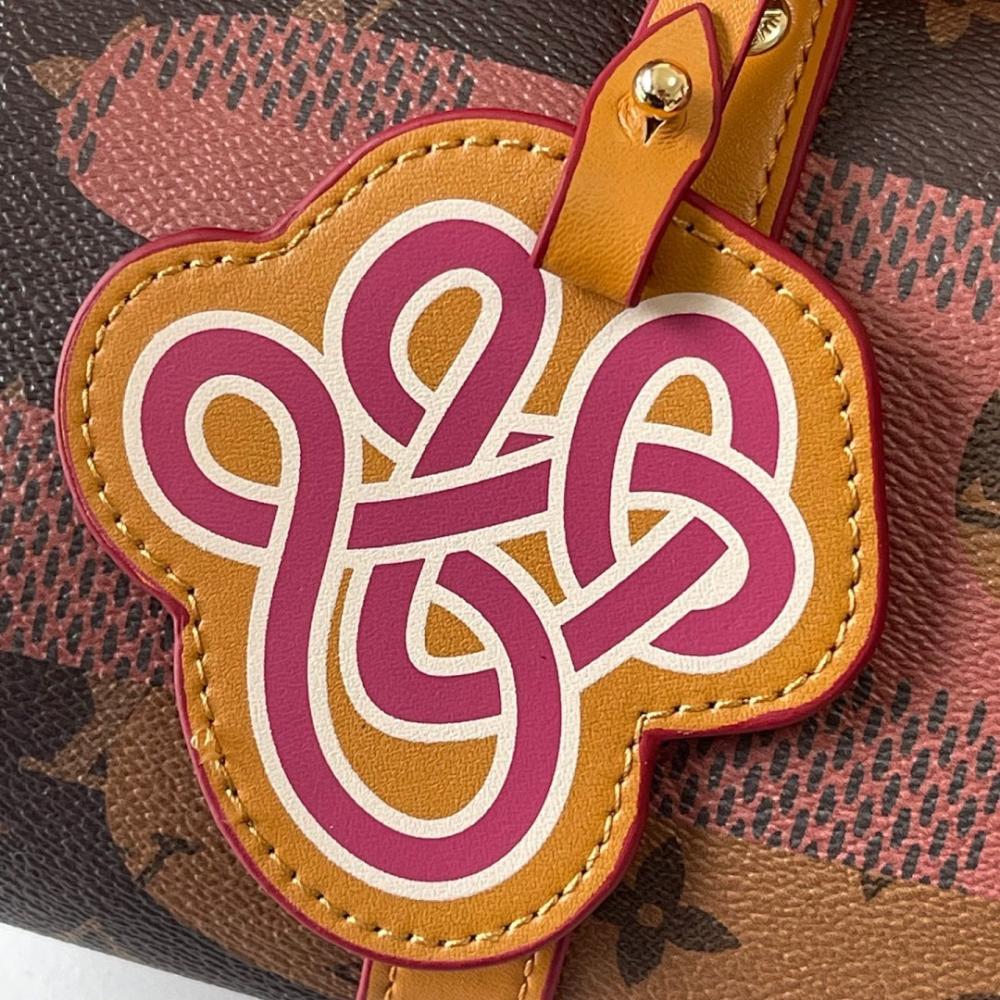 Classic Premium Blue Monogram Leather Shoulder Bag