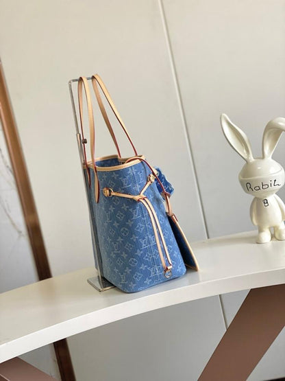 Neverfull Monogram Denim Top Handle Bag