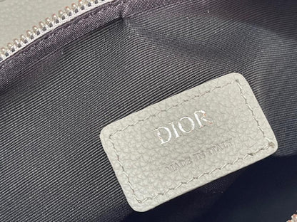 Elegant Stylish Grey Embroidered Calfskin Shoulder Bag