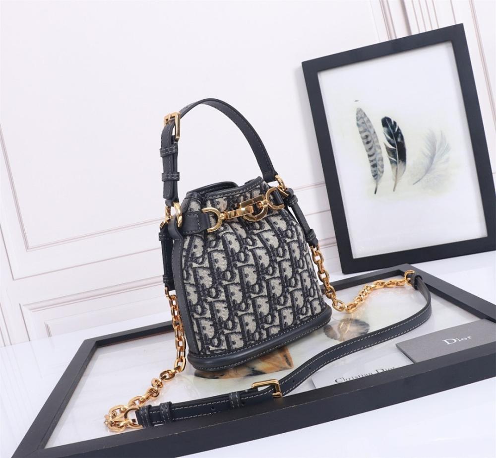 Elegant Premium Blue Calfskin Bucket Bag