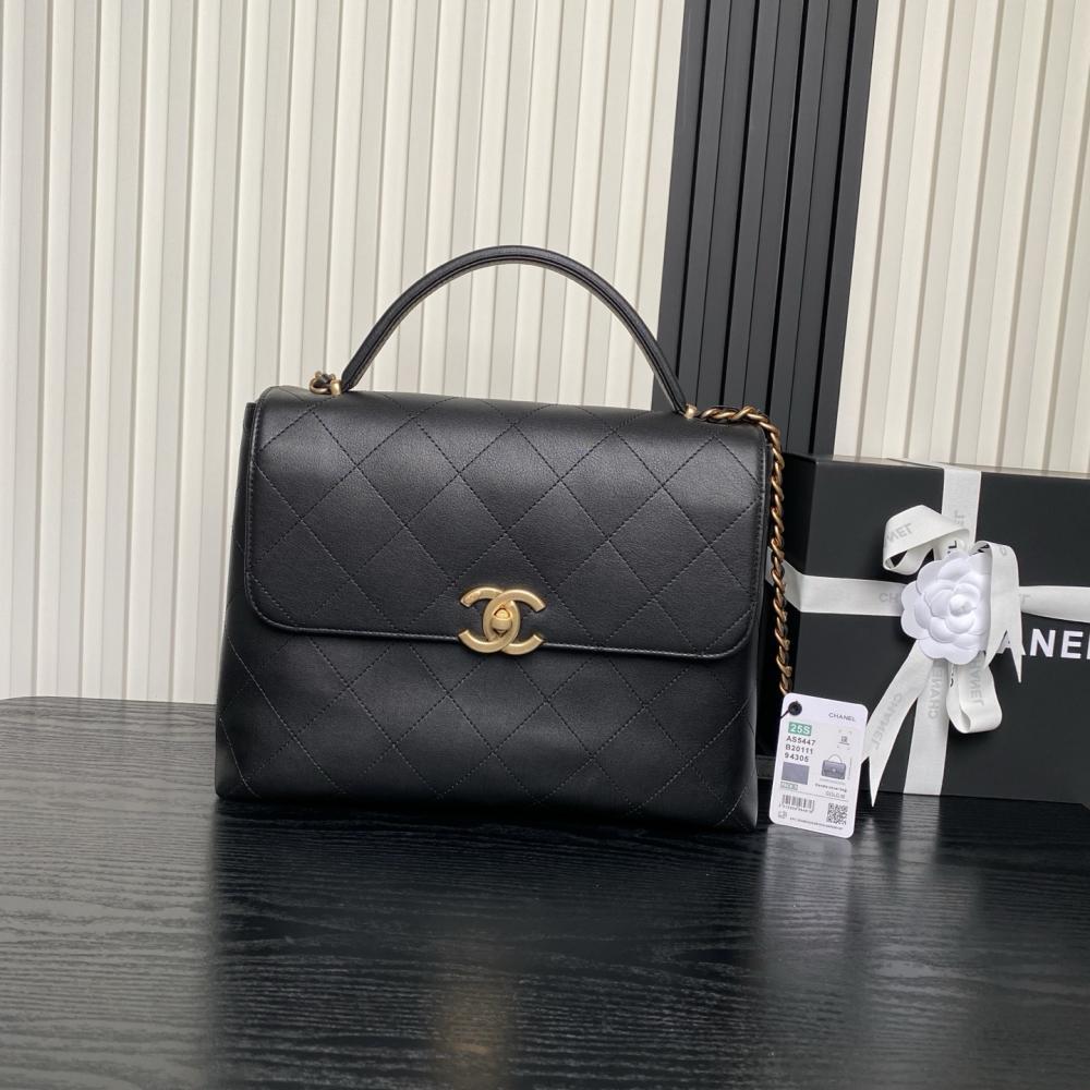 Gold Calfskin Top Handle Bag