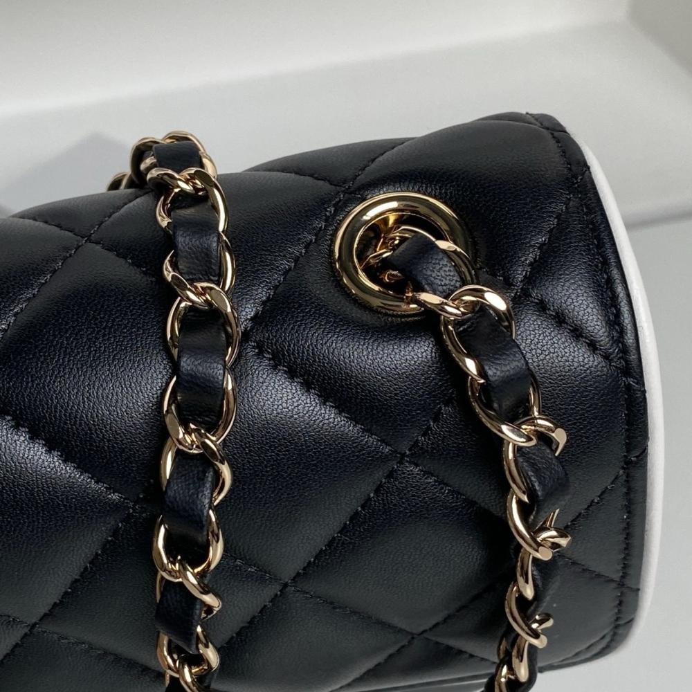 Gold Leather Top Handle Bag