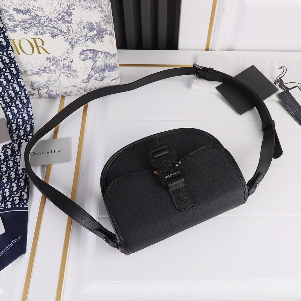 Elegant Stylish Black Printed Calfskin Shoulder Bag