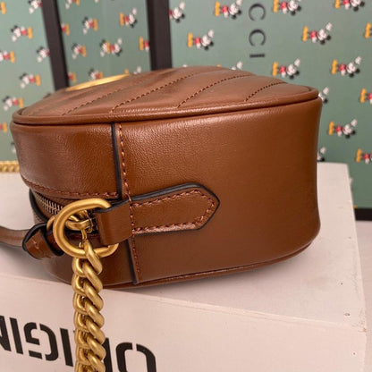 Alma Brown Quilted Leather Top Handle Bag