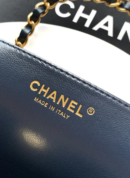 Gold Leather Top Handle Bag