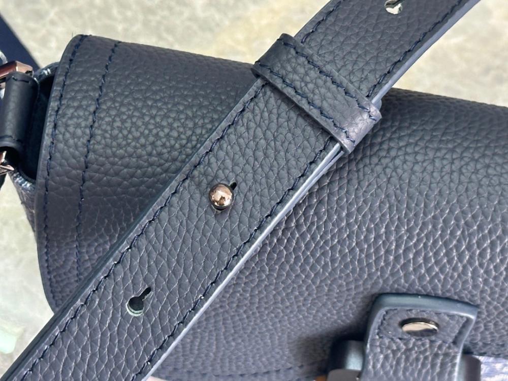 Saddle Blue Printed Leather Shoulder Bag