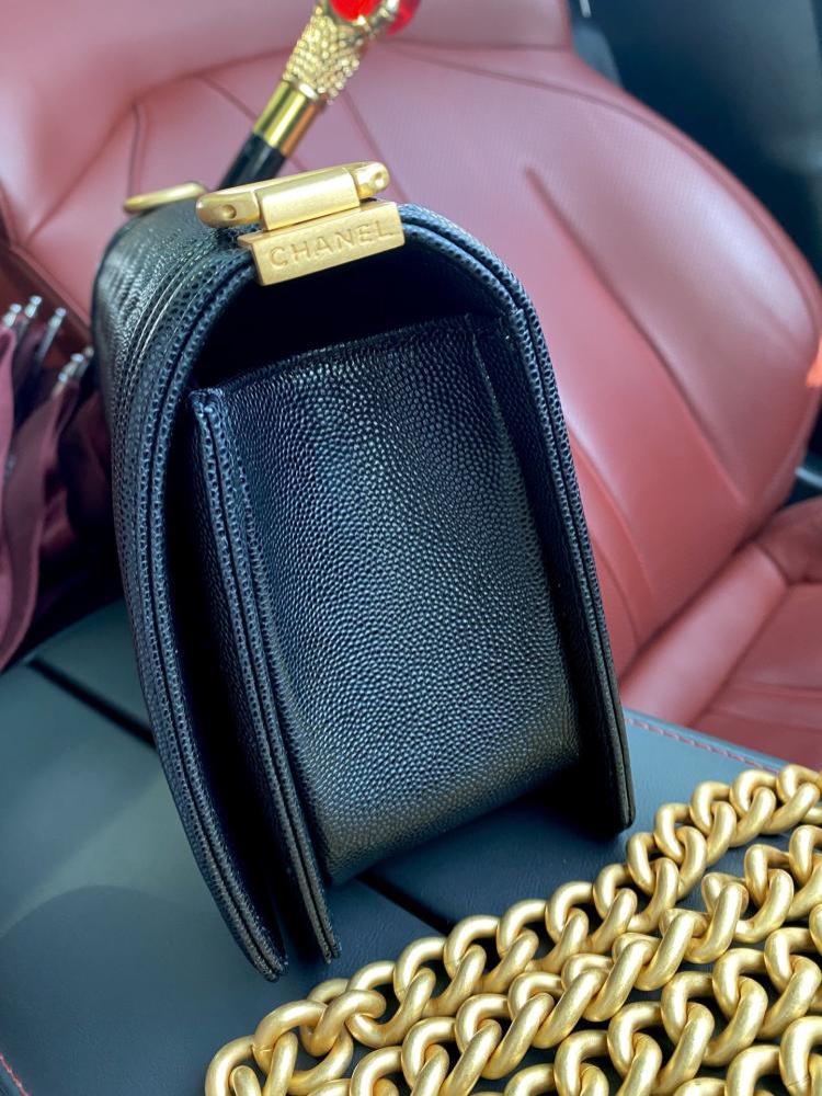 Gold Leather Top Handle Bag