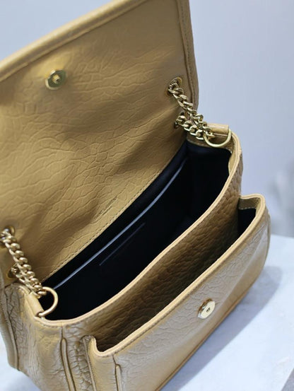 Luxury Gold Leather Shoulder Bag – Special Edition
