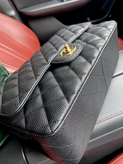 Gold Leather Top Handle Bag