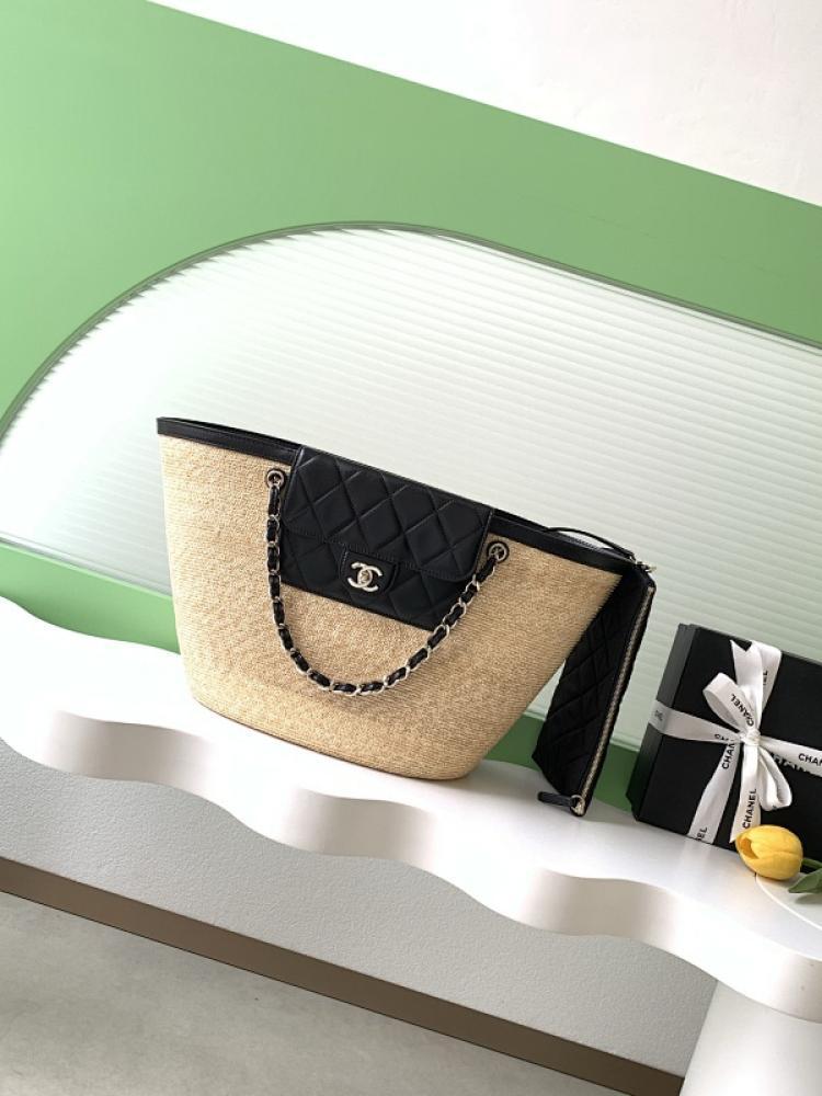 Woven Leather Top Handle Bag