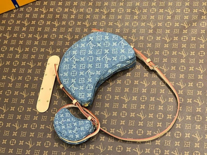 Stylish Refined Blue Denim Shoulder Bag