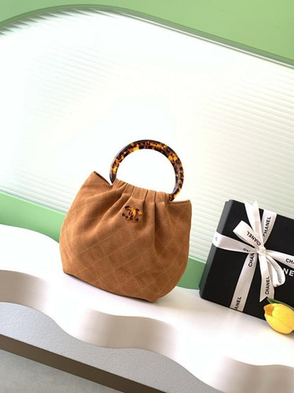 Suede Top Handle Bag