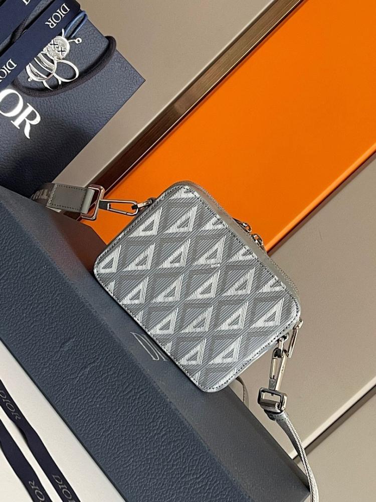 Modern Premium Grey Quilted Calfskin Shoulder Bag