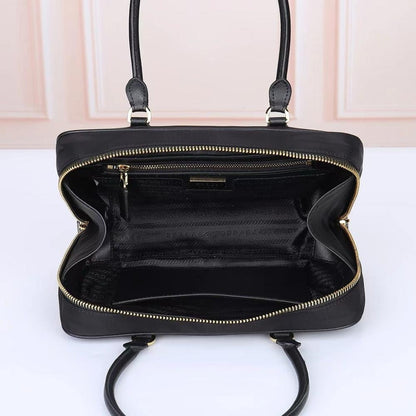 Classic Modern Gold Nylon Top Handle Bag