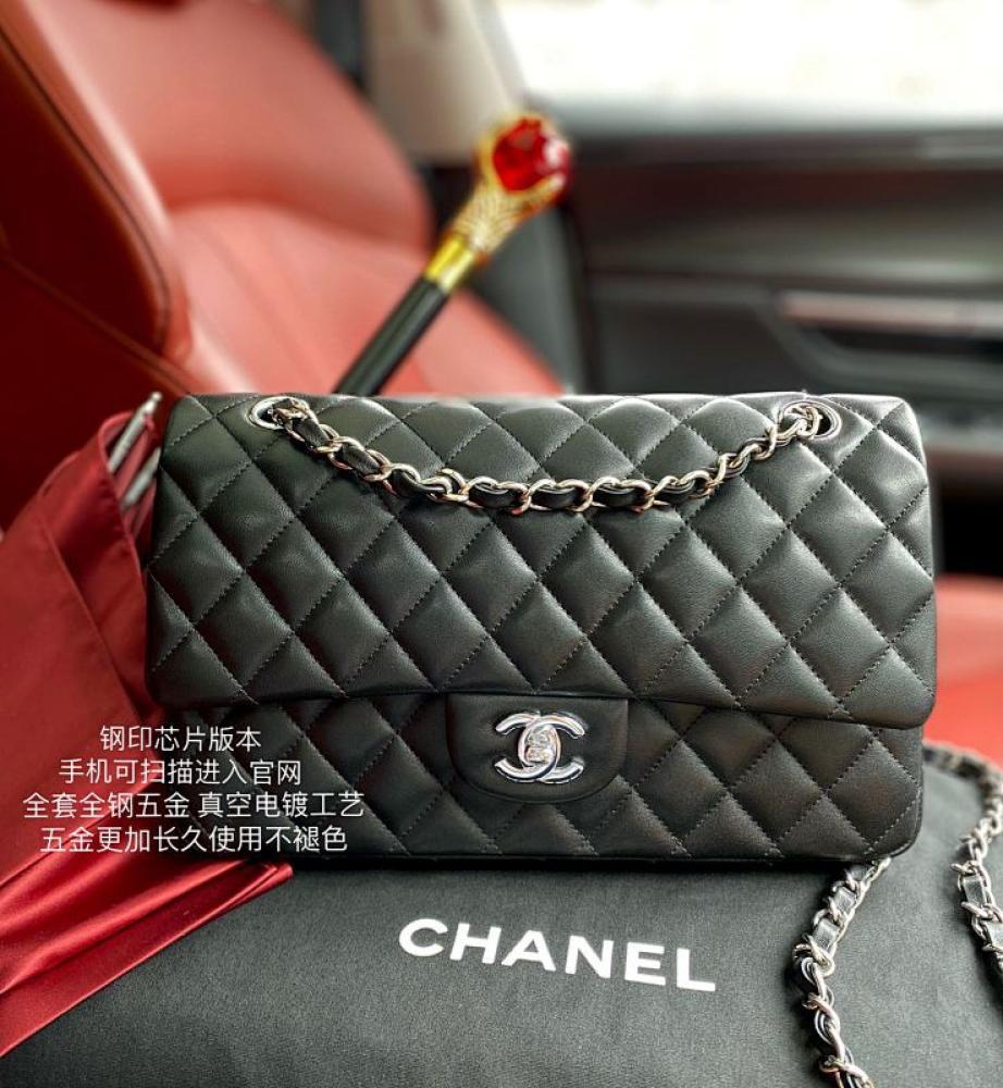 Gold Lambskin Top Handle Bag