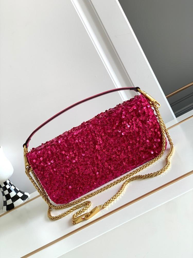 Classic Modern Embroidered Lambskin Shoulder Bag