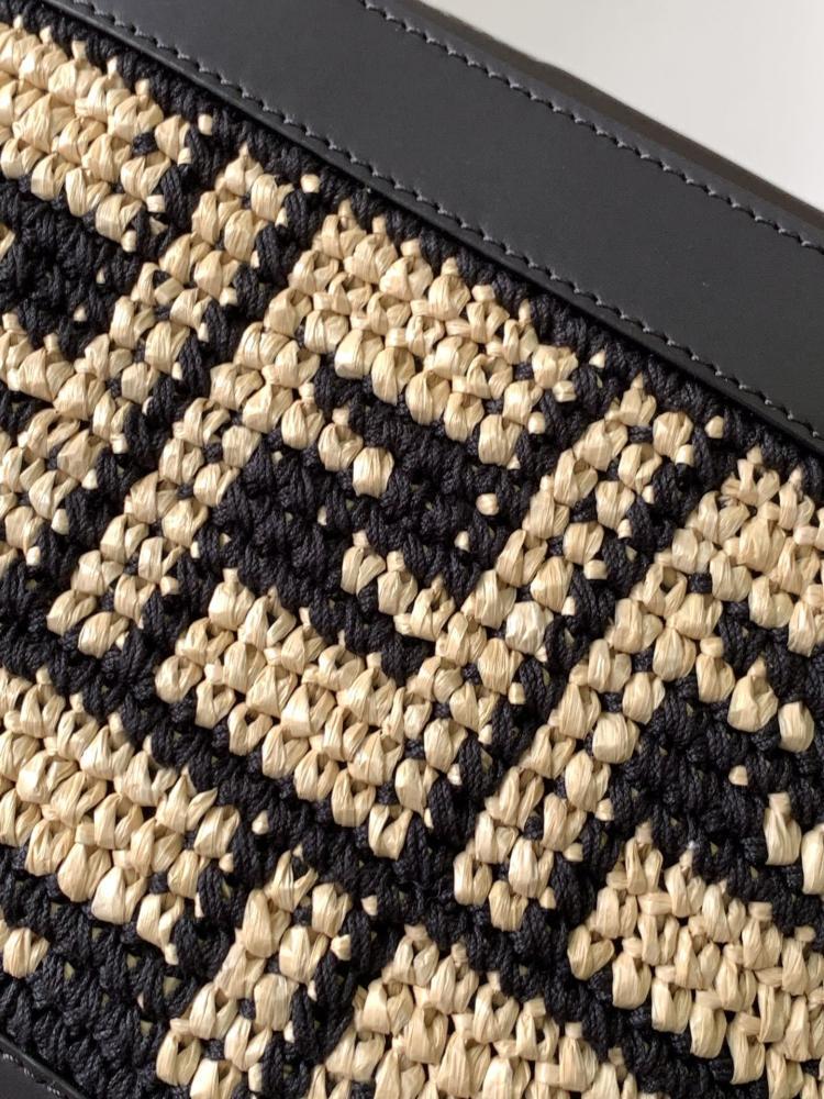 Gold Woven Leather Top Handle Bag