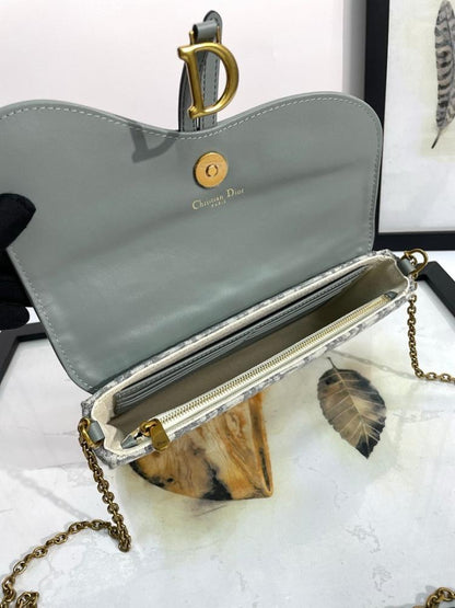 Saddle Grey Printed Shoulder Bag