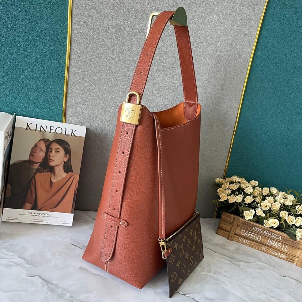 Classic Refined Monogram Leather Hobo Bag