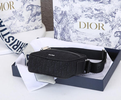 Classic Elegant Black Printed Calfskin Shoulder Bag