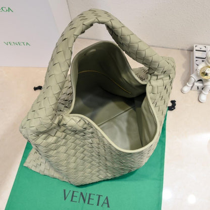 Woven Leather Top Handle Bag