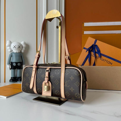 Stylish Monogram Leather Top Handle Bag – Limited Edition