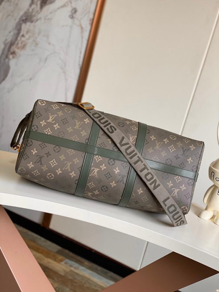 Keepall Gold Monogram Leather Travel Bag