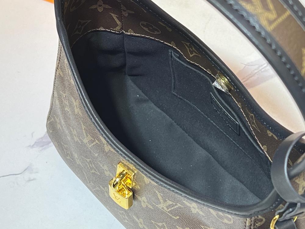 Modern Elegant Monogram Leather Hobo Bag