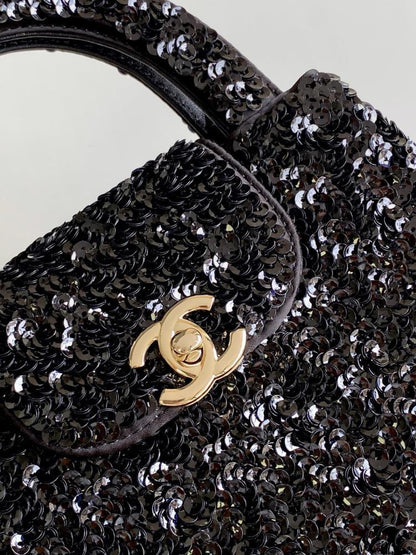 Mini Kelly Shopping Bag with Sequins