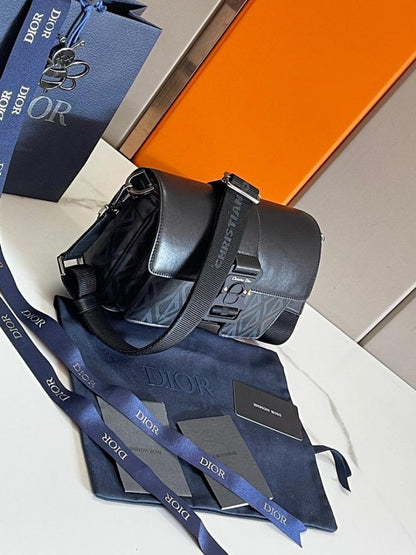 Italian-Inspired Luxury Grey Leather Shoulder Bag