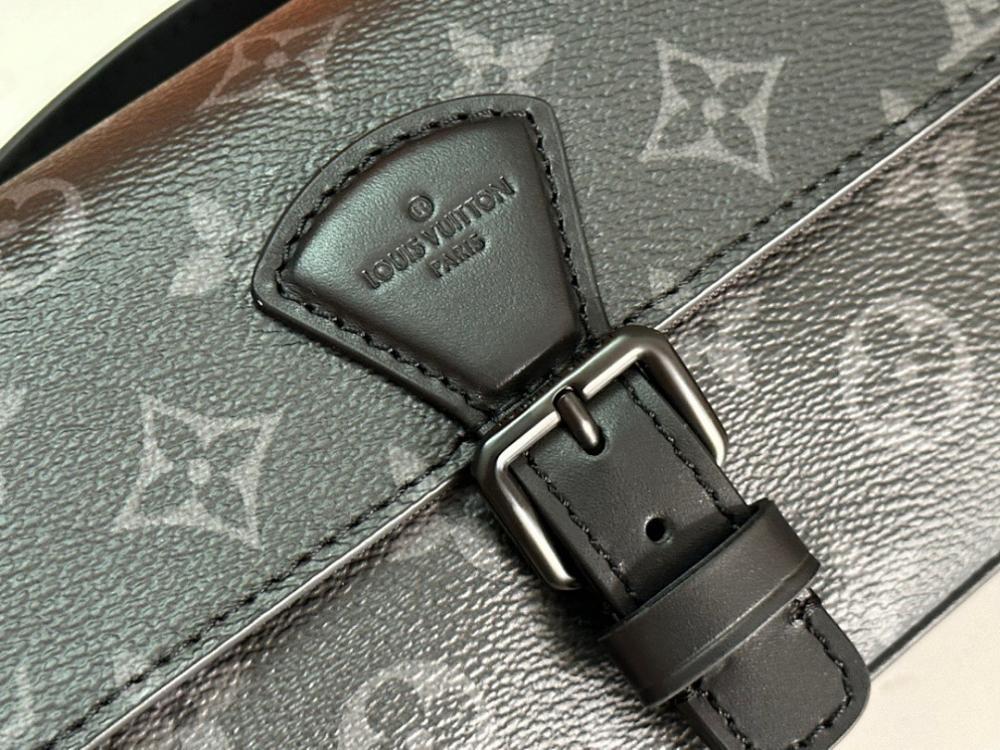 Elegant Refined Monogram Leather Shoulder Bag